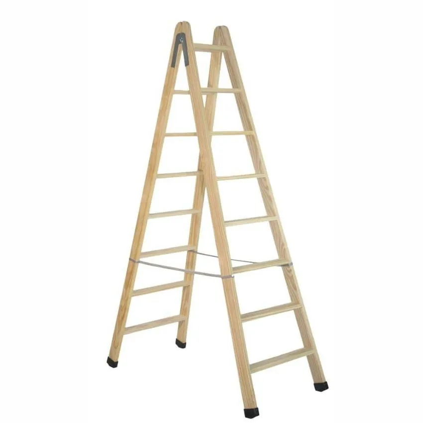 Escalera tijera de madera (3 a 14 peldaños)