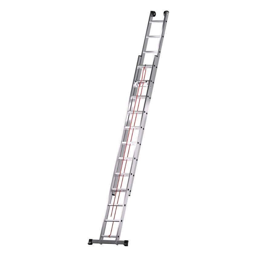 Escalera de aluminio extensible con cuerda