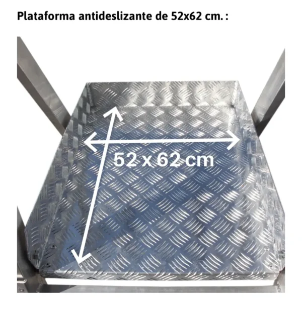 PLS | Escalera con amplia plataforma y altura regulable 4