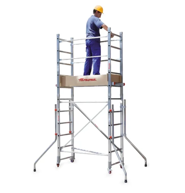RAPIDO 140 | Andamio de aluminio con ruedas y plataforma de 140x60 cm