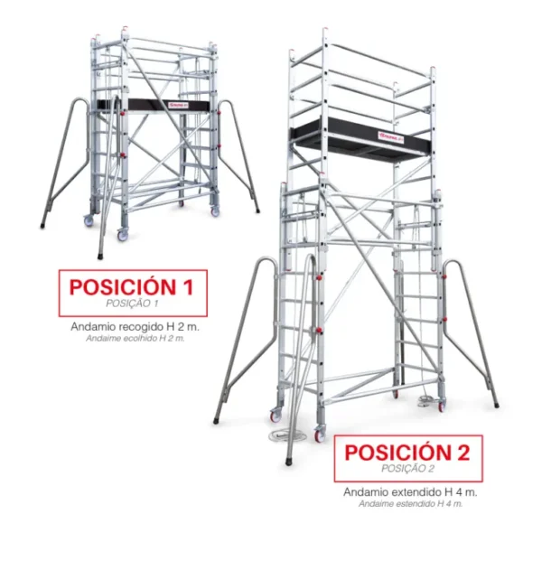 RAPIDO 160-S | Andamio Extensible con cuerda de 160x80cm 2
