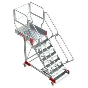 SB45 Escalera de aluminio con plataforma y vuelo