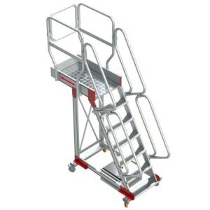 SB60 Escalera de aluminio con plataforma y vuelo