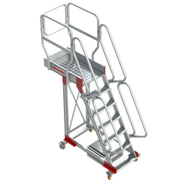 SB60 Escalera de aluminio con plataforma y vuelo