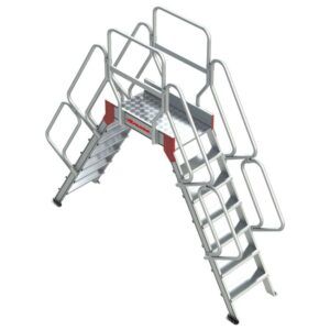 SP60 Escalera puente de aluminio con plataforma
