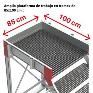 SY-T _ Escalera con plataforma y cuatro ruedas 2