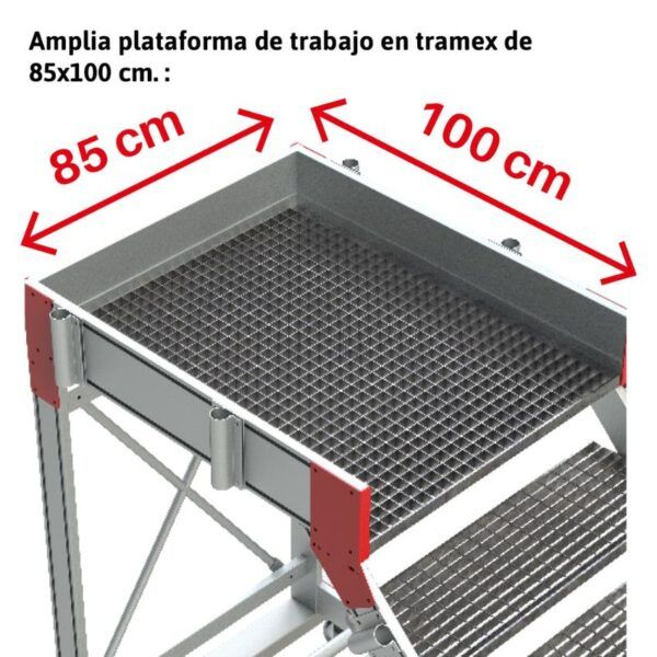 SY-T _ Escalera con plataforma y cuatro ruedas 2