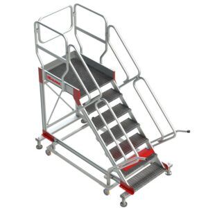 SY-T _ Escalera con plataforma y cuatro ruedas