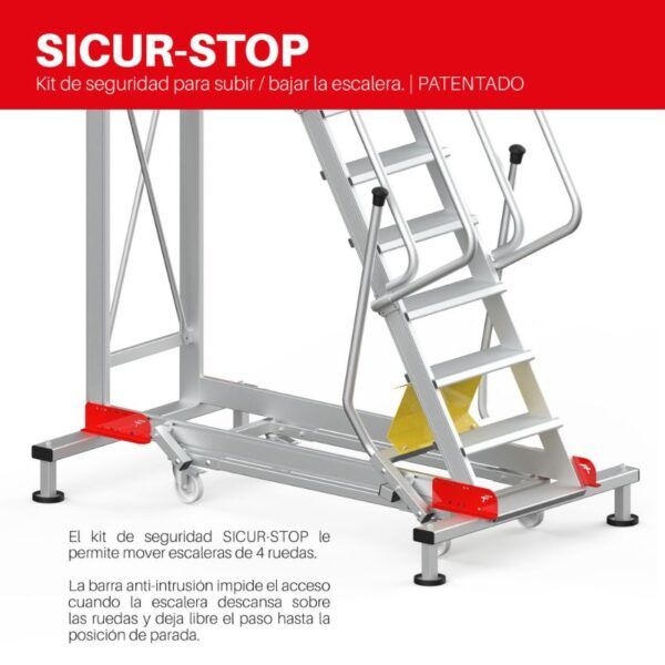 SY-T _ Escalera con plataforma y cuatro ruedas 4