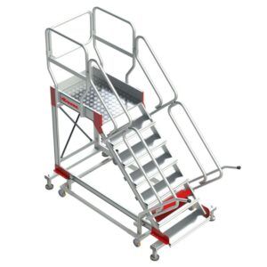 SY45 _ Escalera con plataforma y cuatro ruedas