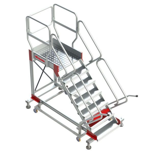 SY45 _ Escalera con plataforma y cuatro ruedas
