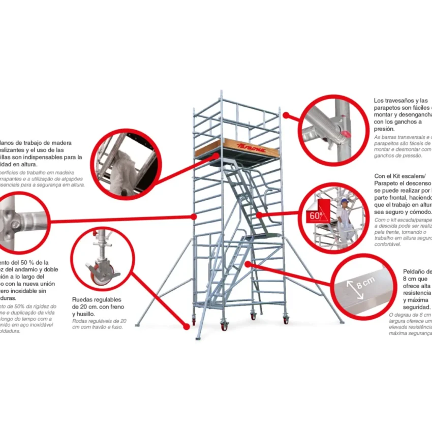 TOP SYSTEM 135x180 CON ESCALERAS | Andamio con escalera interna 2