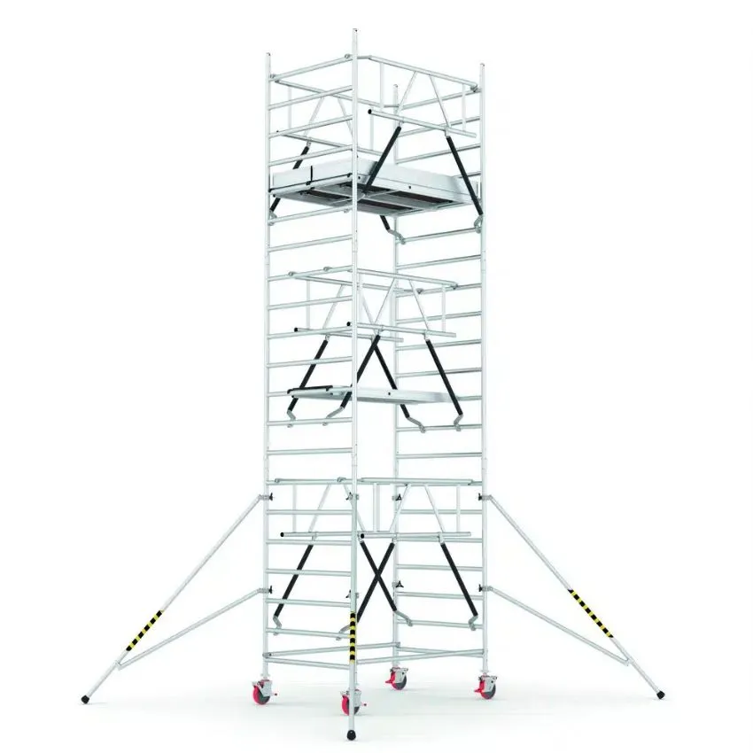 Andamio de aluminio movil con ruedas (180x120cm). Altura de trabajo 7,30m