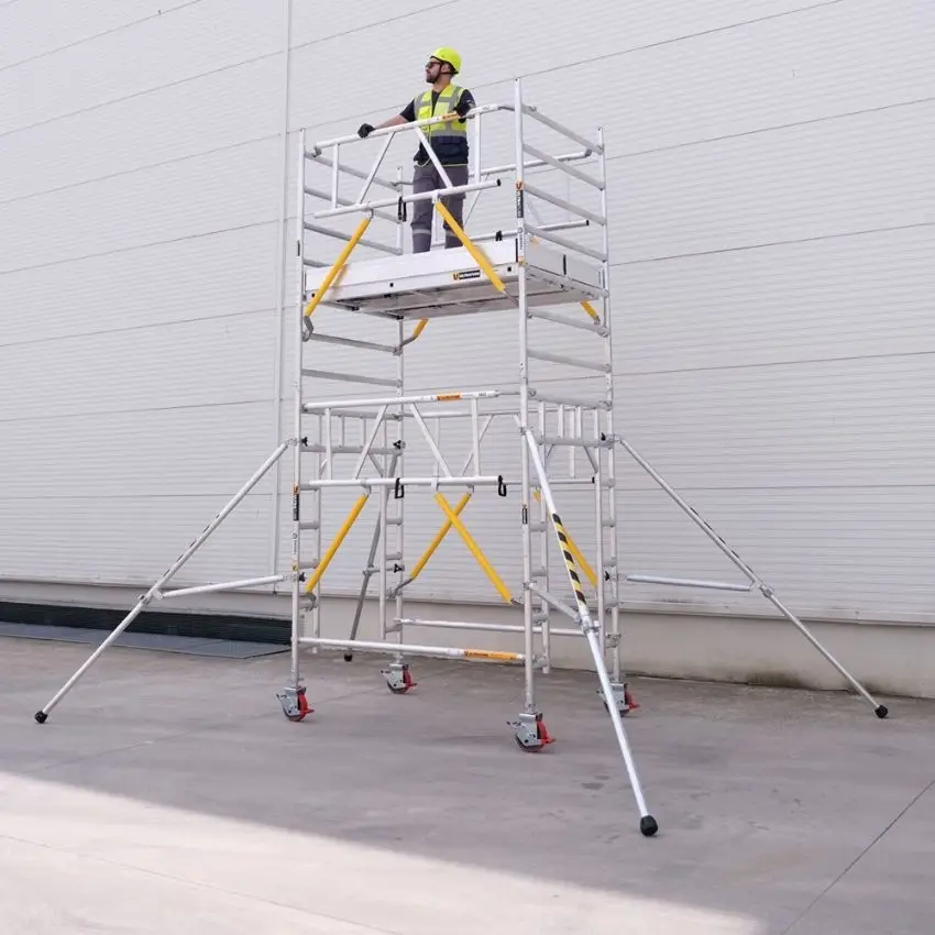 Andamio de aluminio movil profesional con ruedas tubular (240x120cm)