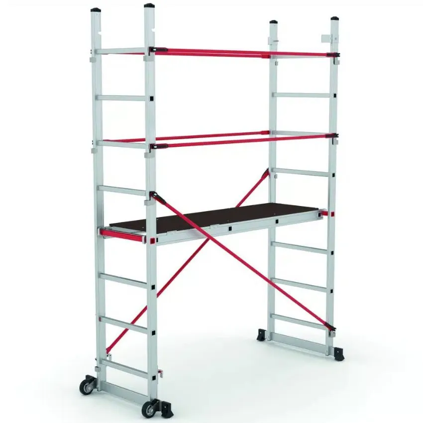 Andamio plataforma plegable convertible en escalera (155x45) Altura de trabajo de 3,11m