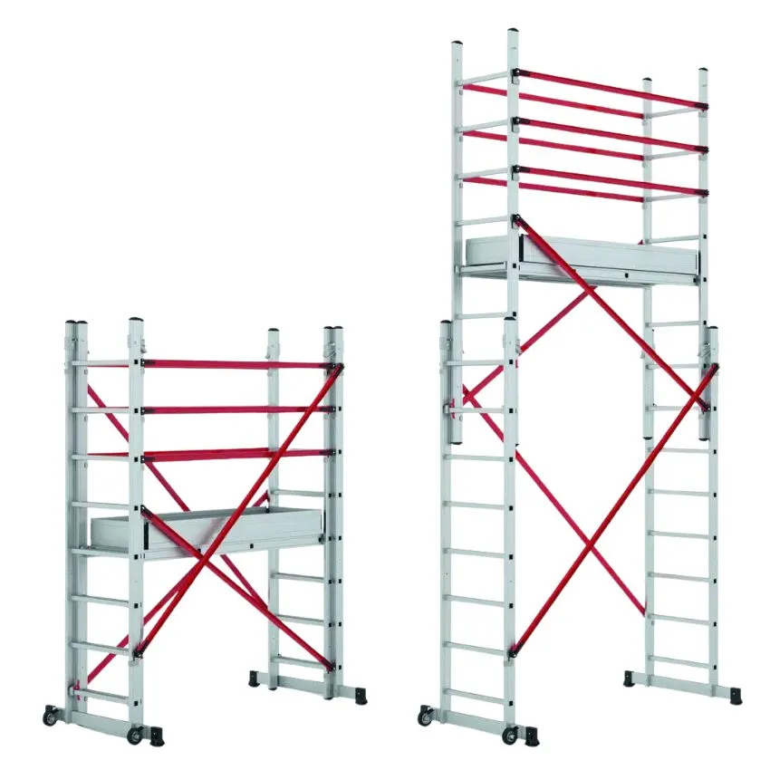 Andamio plataforma portátil convertible en escalera (155x45 cm) De 3,11 a 4,79m
