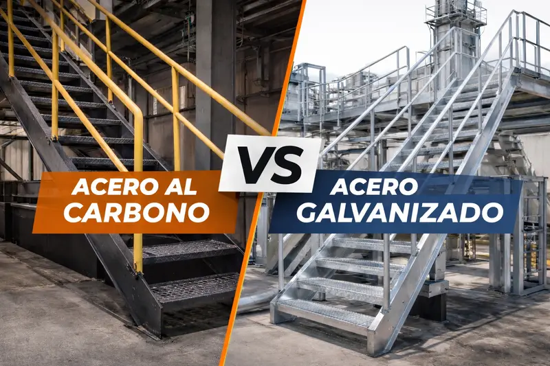 Diferencia entre escaleras Acero al carbono VS Acero galvanizado